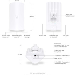 Access Point PtMP 60 GHz Wave AP Micro UniFi Ubiquiti, Wave-AP-Micro